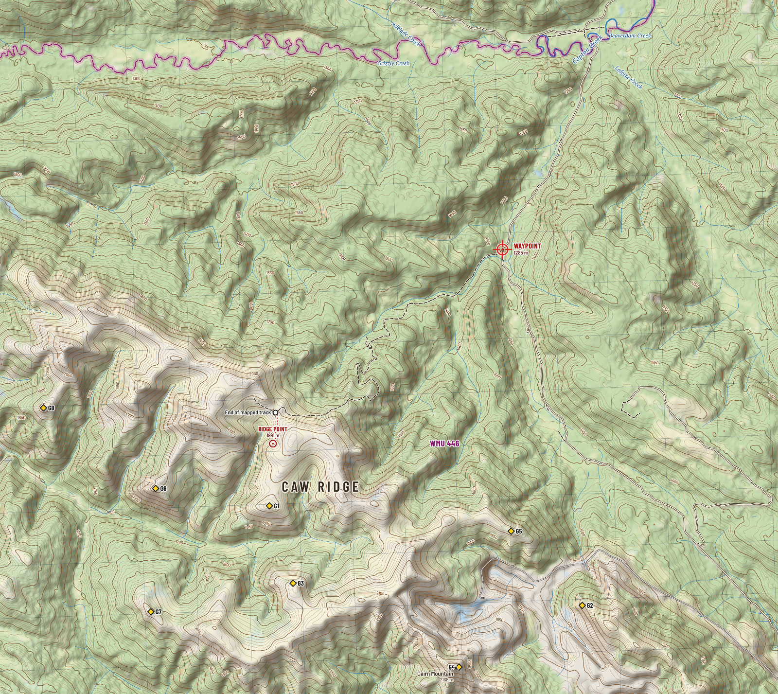 Waypoint and ridge