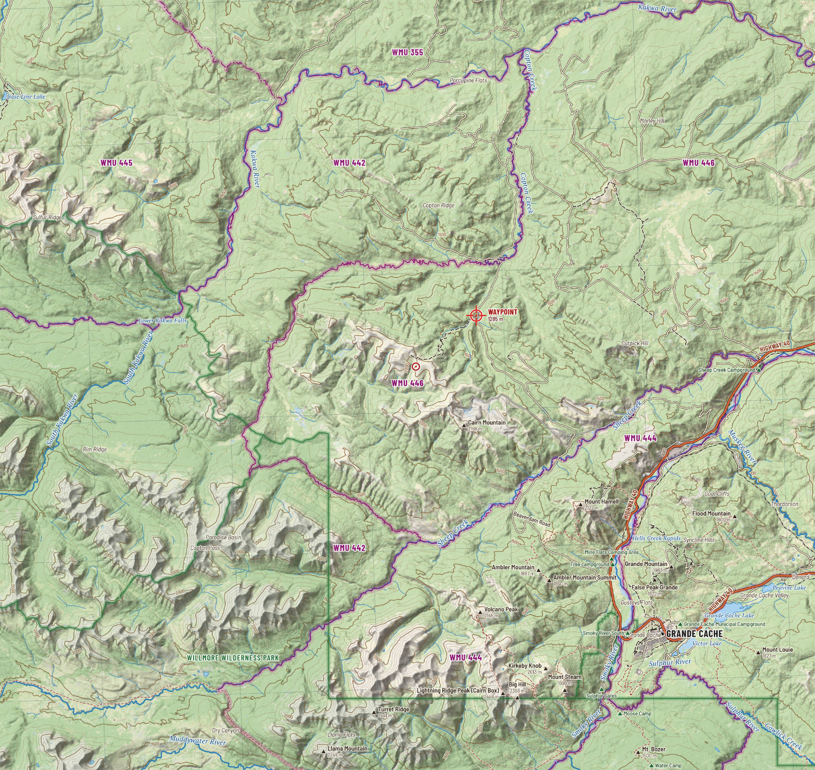 Region: Grande Cache to Caw Ridge