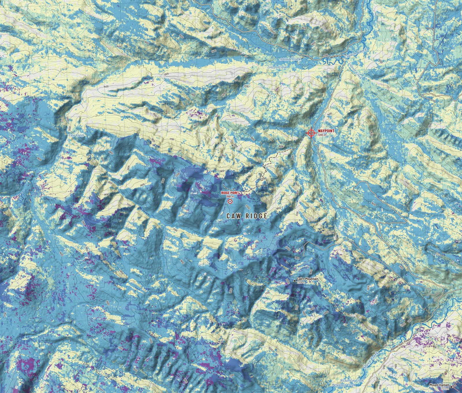 Caw Ridge: first snow
