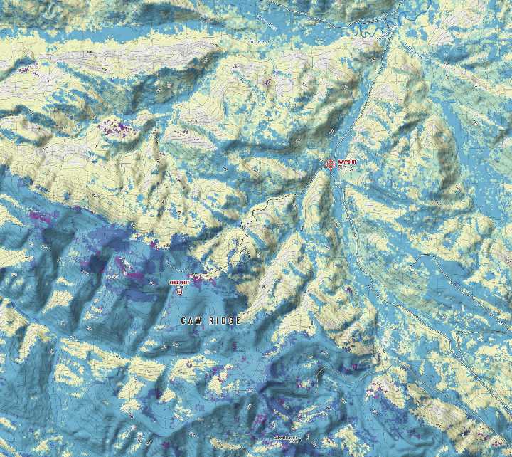 Waypoint and ridge: first snow
