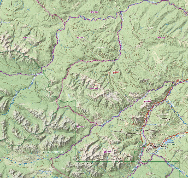Region: Grande Cache to Caw Ridge