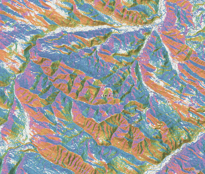 Caw Ridge: aspect
