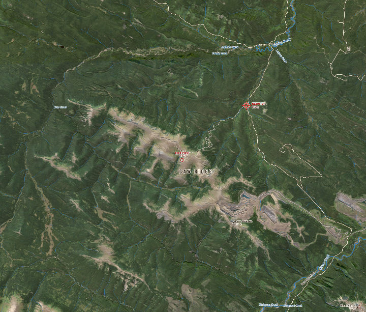 Caw Ridge from space